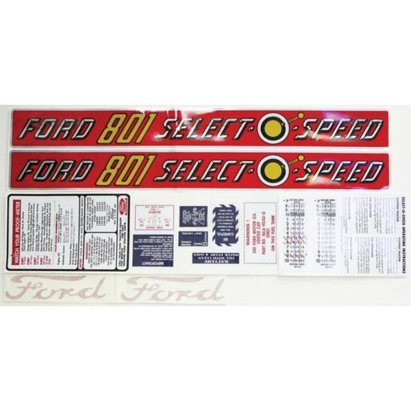 Aftermarket Complete Decal Set Fits Ford Tractor 801 Select-O-Speed (Vinyl Cut) RAP66882